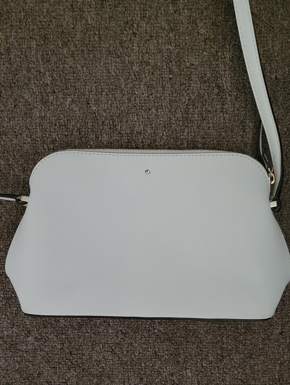 Super Cute Kate Spade White with Golden Tan interior Crossbody Handbag Purse